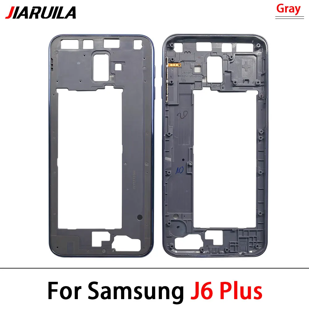 Middle Frame For Samsung J6 J600 J6 Plus J610 With Camera Glass Lens Front Housing Middle Bezel Chassis Shell Parts