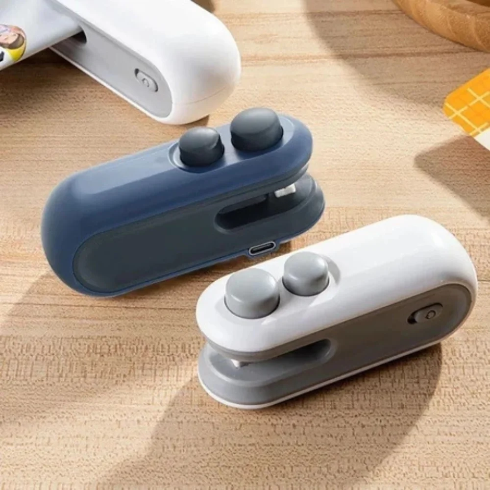 Mini Bag Sealer, Portable Heat Sealing Machine with Built-in Cutter, Type-C Rechargeable, Magnetic Fridge Sticker