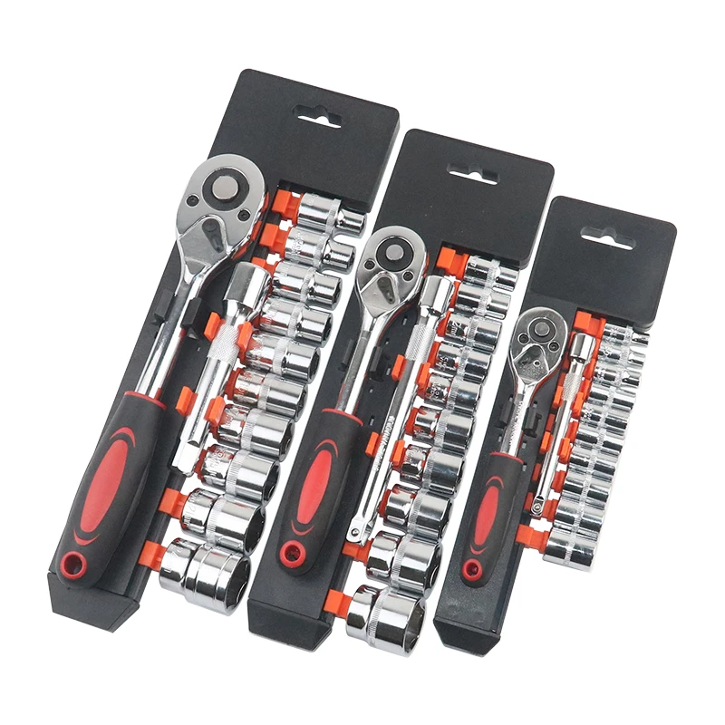 12pcs 1/2 Inch Socket Wrench Set Metric Impact Sockets Ratchet Spanner Complete Tool Kit Professional Garage Repair Tool