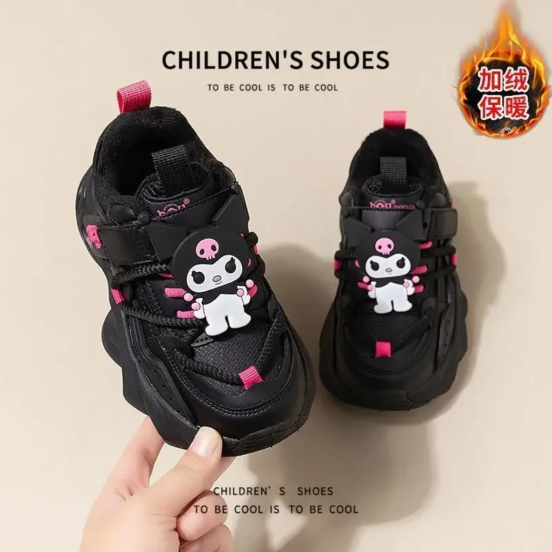 Kuromi Anime Kawaii Sanrio Ins Kinder dicke Freizeit schuhe niedlichen Cartoon Baumwolle Mode weichen Sport Turnschuhe Geschenke für Kinder