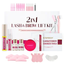 Iconsign 2 in1 profession elles schnelles Dauerwellen-Wimpern-und Augenbrauen-Liftng-Kit für 6-8 Wochen Mascara-Lifting-Wimpern-Enhancer-Make-up-Tool