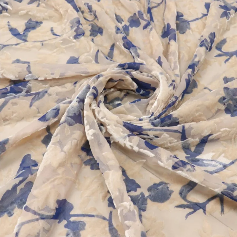

Velvet printed rotten flower cheongsam dress fabric pattern