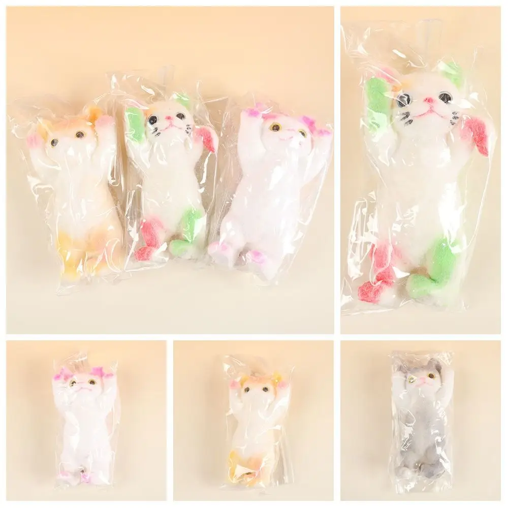 Divertente bambola per gatti a rimbalzo lento giocattolo da spremere animale cartone animato simulazione gatto spremere giocattoli morbido mini gatto agitarsi giocattolo per bambini