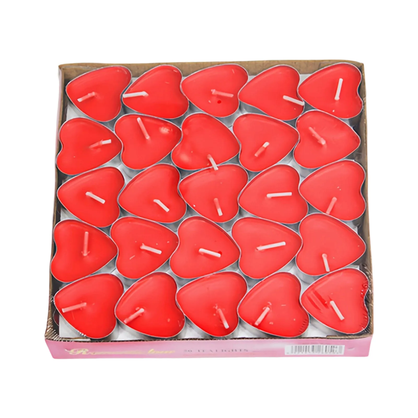 50pcs Heart-Shaped Candles - Long-Lasting Burn Time, Perfect for Valentine'S Day Wedding Birthday Decorations Candle Sets