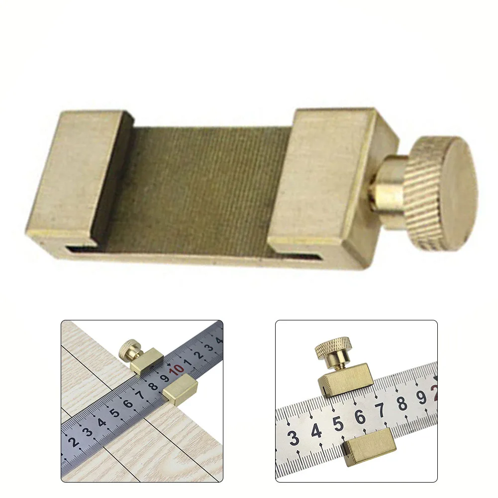 

Steel Ruler Positioning Block Stop Carpentry Scriber Line Marking Gauge Ruler Block For Woodworking Measuring Tool