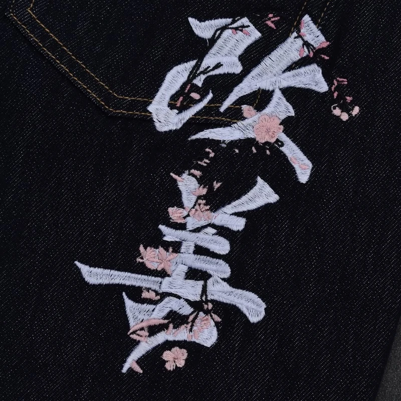 Mens Jeans Harajuku Y2K Retro  - đánh giá và giá Embroidery Font Free