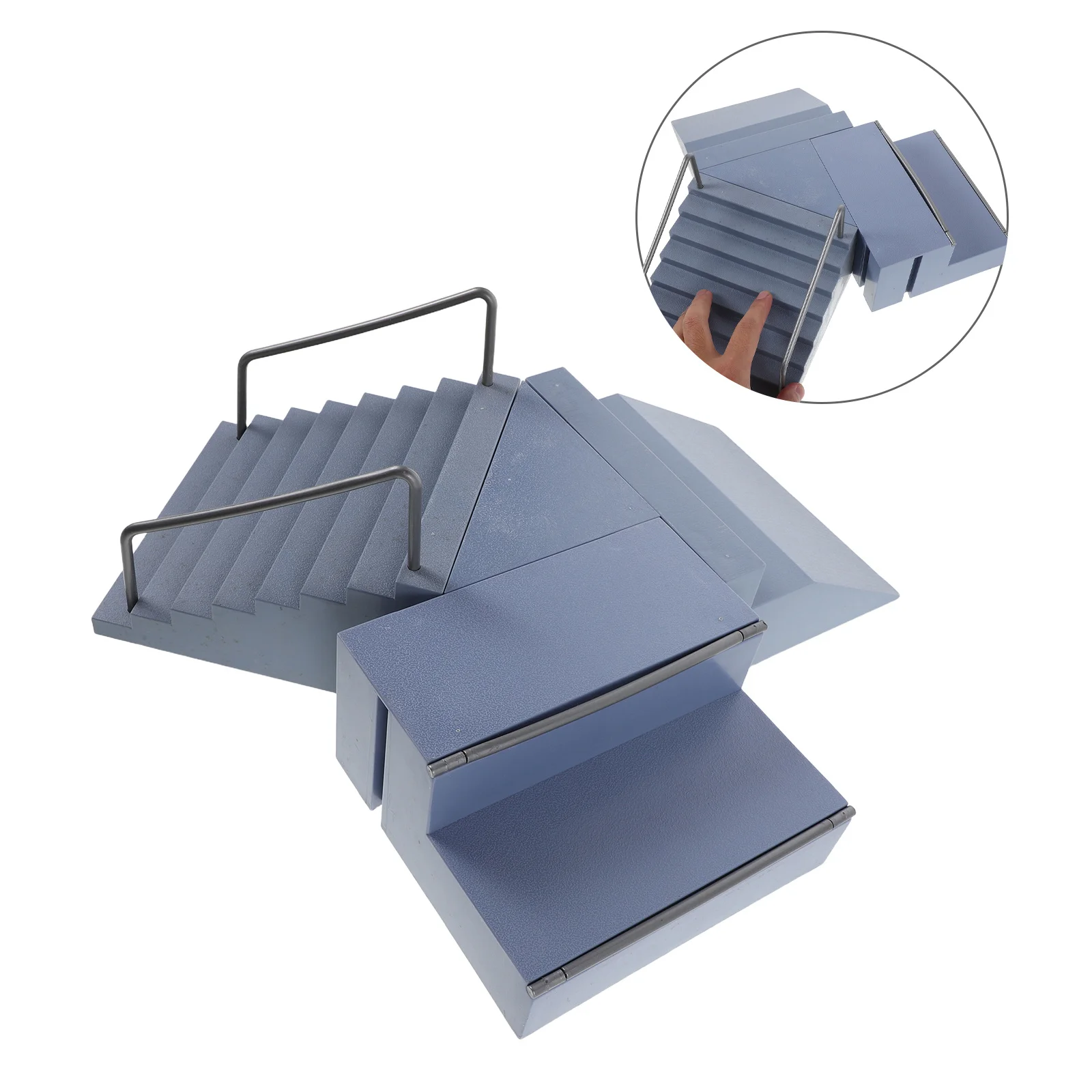 

1 Set Finger Skateboard Mini Skate Park Ramp Obstacle Set For Kids Durable Portable Plastic Fingerboard Ramps - Creative Diy