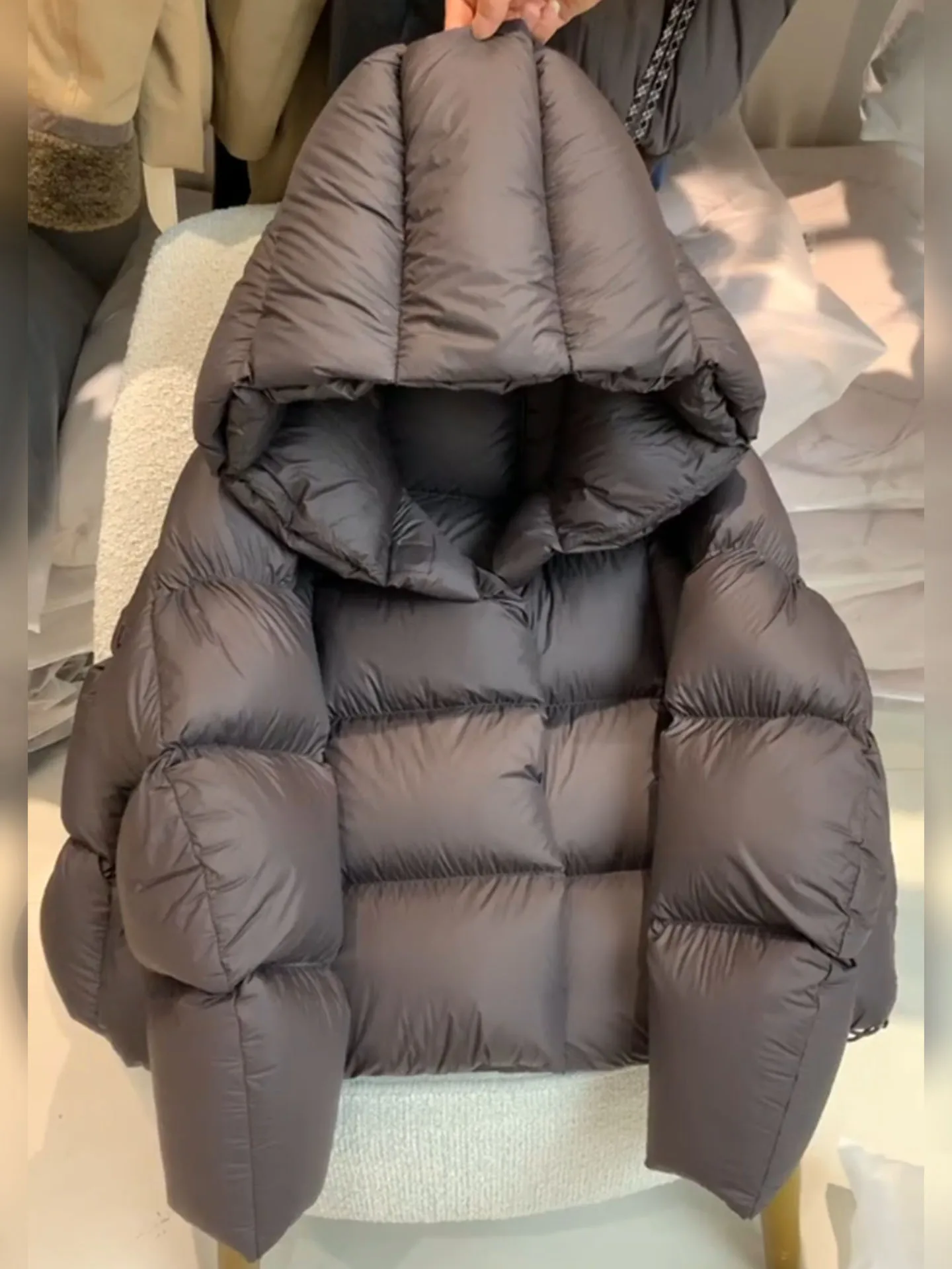 Einzigartiger ort Brown Puffer Jaet Damen-Wintermantel 2022, neuer koreanischer SLE-Brotmantel, hohe Taille, langer Sve-Reißverschluss