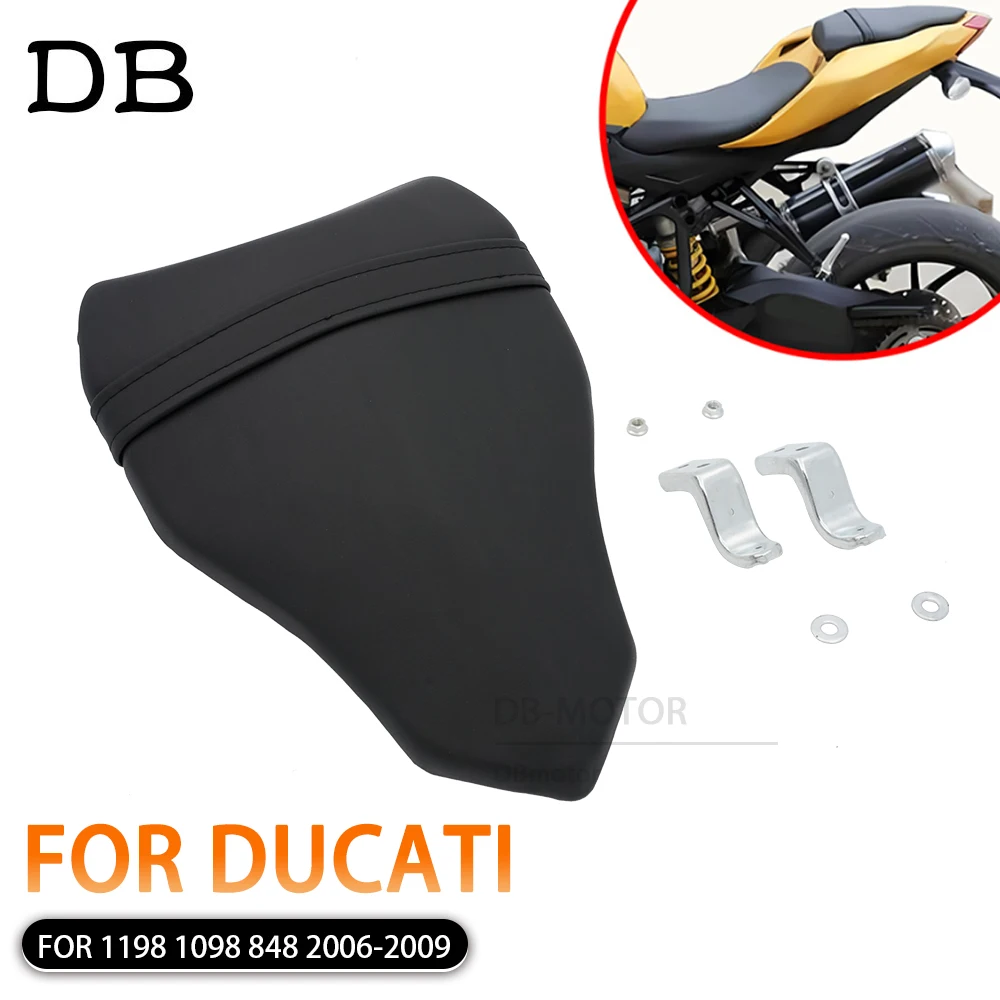 

Motorcycle Comfort Rear Seat Cushion Black Pillion Cover For Ducati 1198 1098 848 2006 - 2009 Fit Replacement Accessories