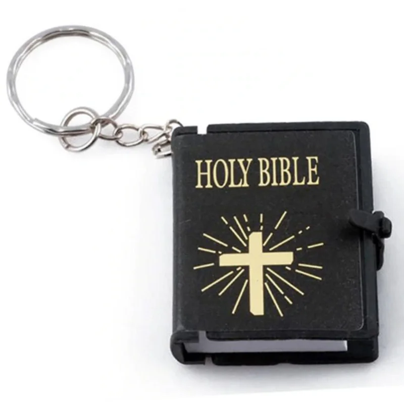 Neue 10er-Pack Bibel-Schlüsselanhänger: Miniatur-Bibel mit Gebetsbotschaften – Handtaschenanhänger, Kirchengedenkgeschenk – Detail 6