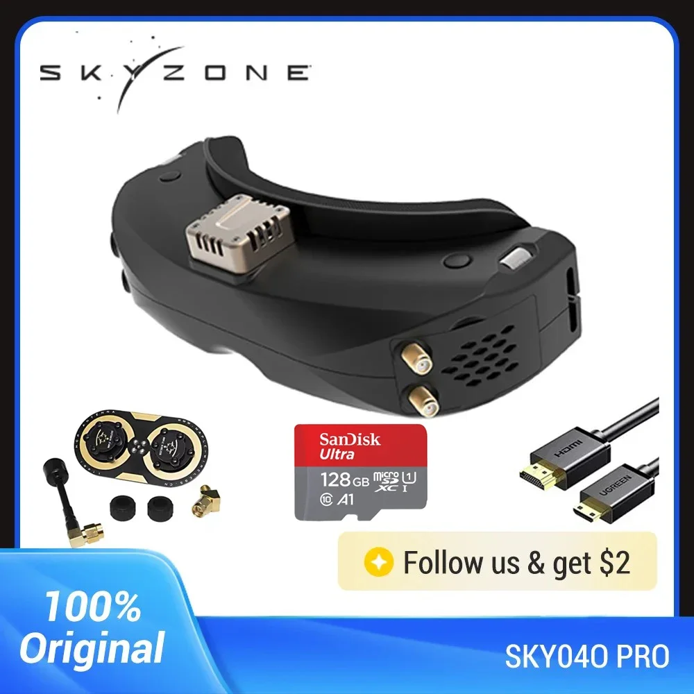 SKYZONE SKY04O PRO 1280x720 OLED FPV GOGGLES 720P 60FPS 5.8Ghz 48CH Steadyview DVR Head Tracker dla RC Drone Airplane