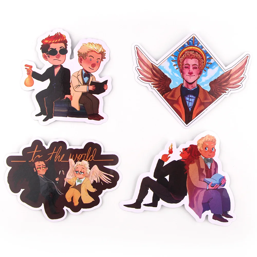 16/38/54PCS New TV Series Good Omens Cartoon Decal Water Cup Laptop Suitcase Waterproof Decoration Graffiti Stationery Stickers