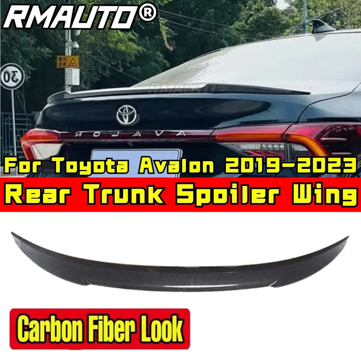 For Toyota Avalon 2019 2020 2021 2022 2023 Rear Spoiler Wing Exterior Part ABS Plastic Car Rear Trunk Spoiler Car Accessories