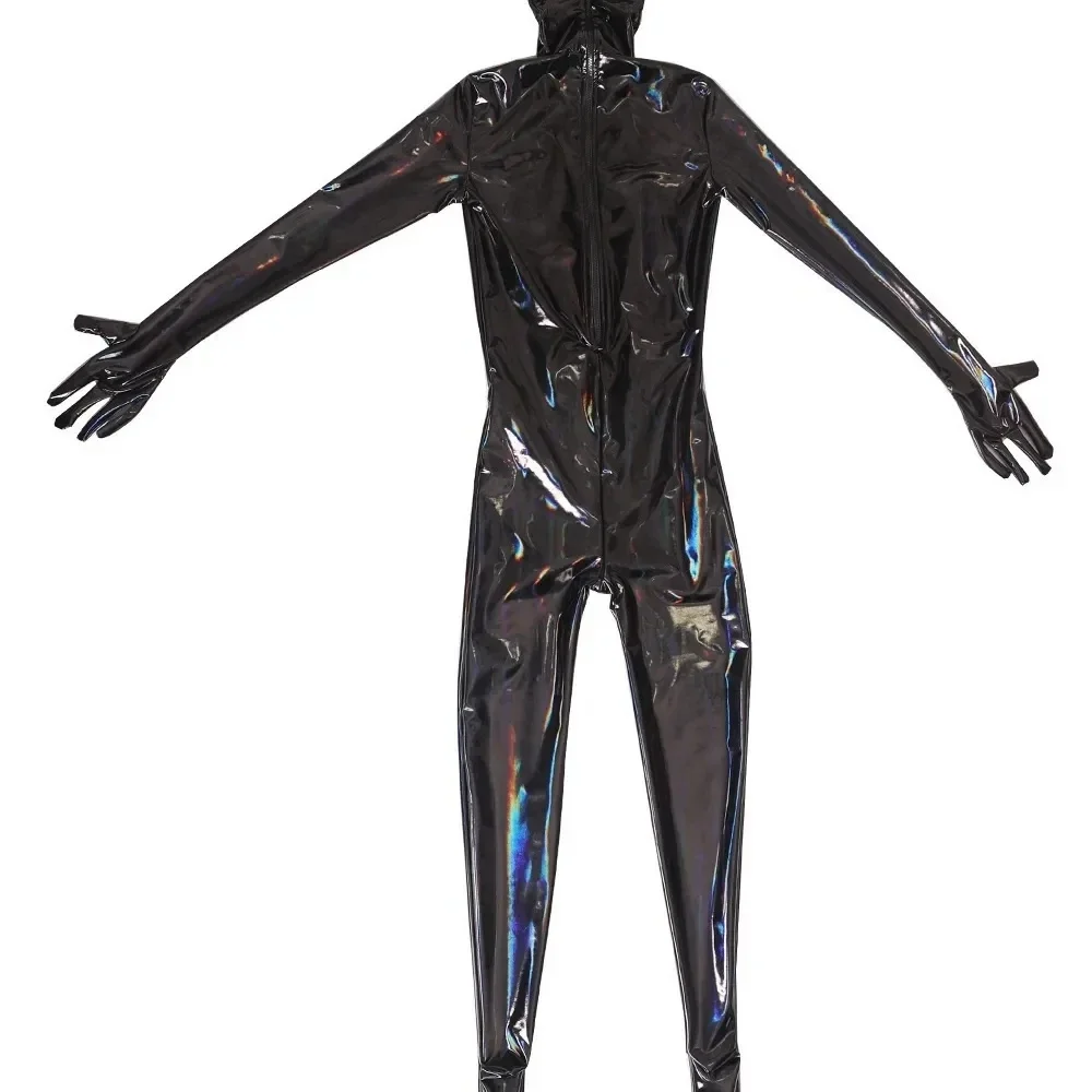 

Плюс размер сексуальные мужские оболочки полный боди масляные блестящие латексные эластичные колготки на молнии с открытой промежностью косплей купальник цельный комбинезон