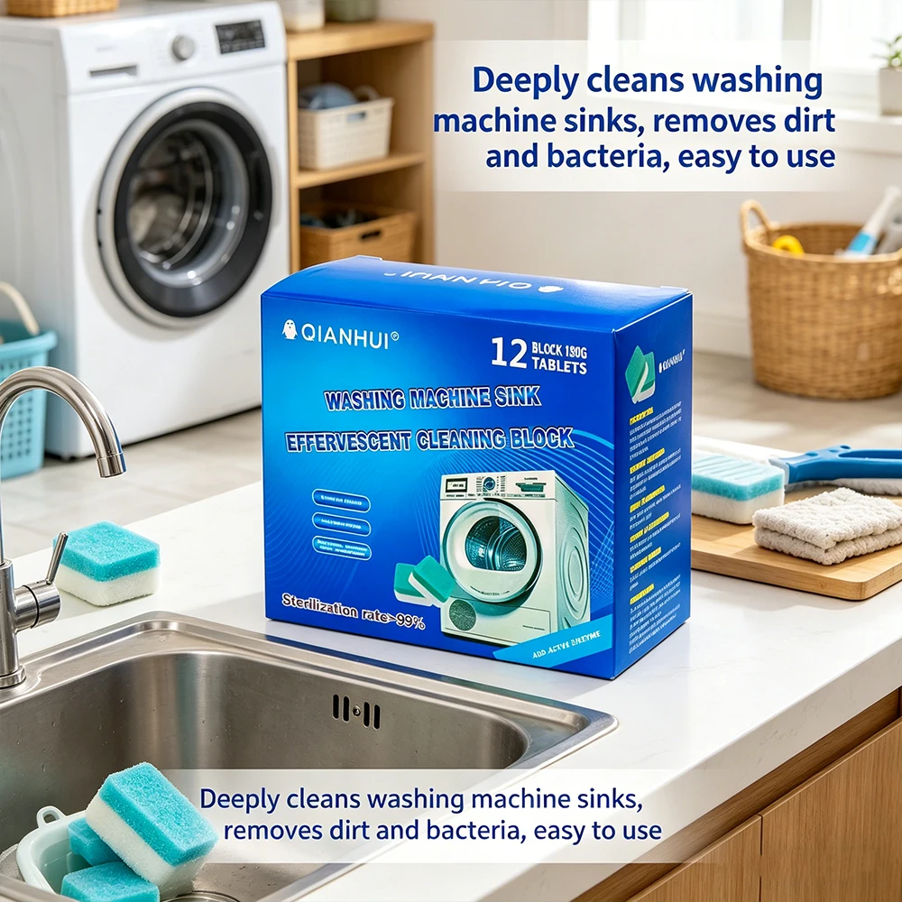 Washing Machine Cleaner Tank Effervescent Descaling Machine Odor Removal Laundry Machine Clean Agent for Front Load Top Load