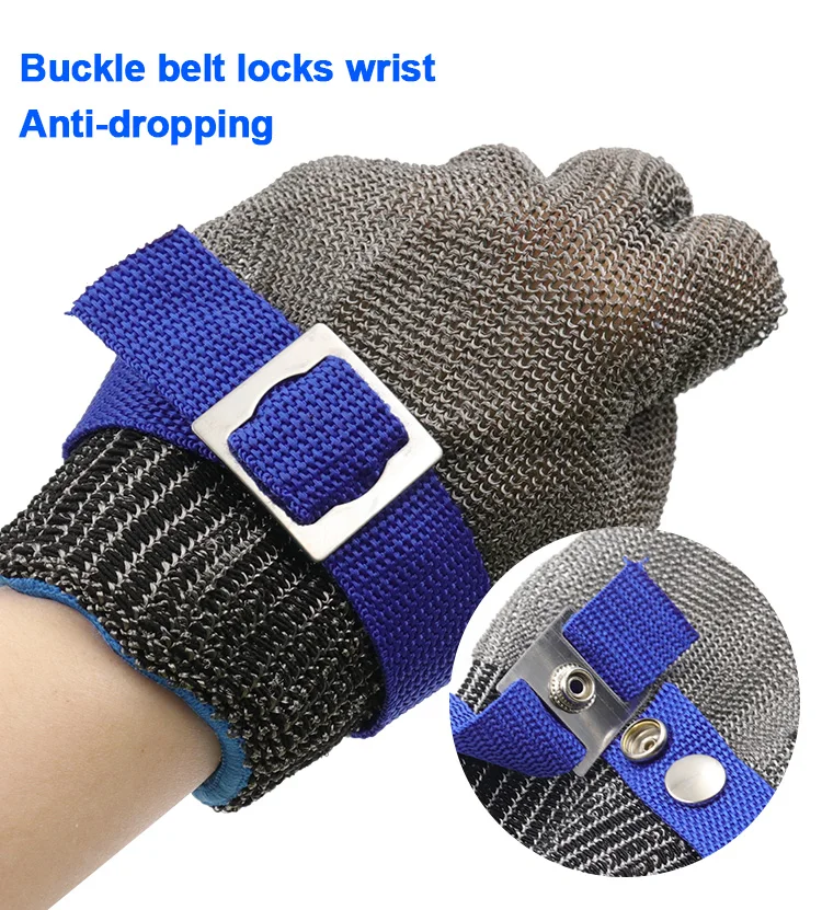 Protective Glove 316 Stainless Steel Mesh Glove Anit-Cut Knife Resistant Chain Mail Protective Glove for Kitchen Butcher Working