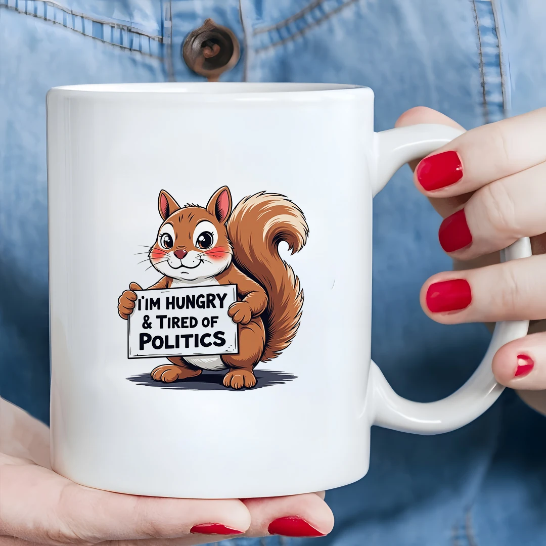 

11oz Squirrel cartoon mug + Adorable Christmas cup + Kids office cup + Essential family drink mug