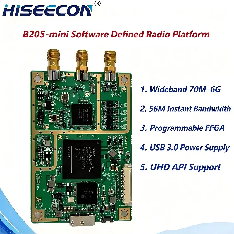 USRP B205-mini SDR Software Defined Radio 70M-6G 56M Bandwidth USB3.0 UHD Compatible for Lab Testing Wireless Signal Research