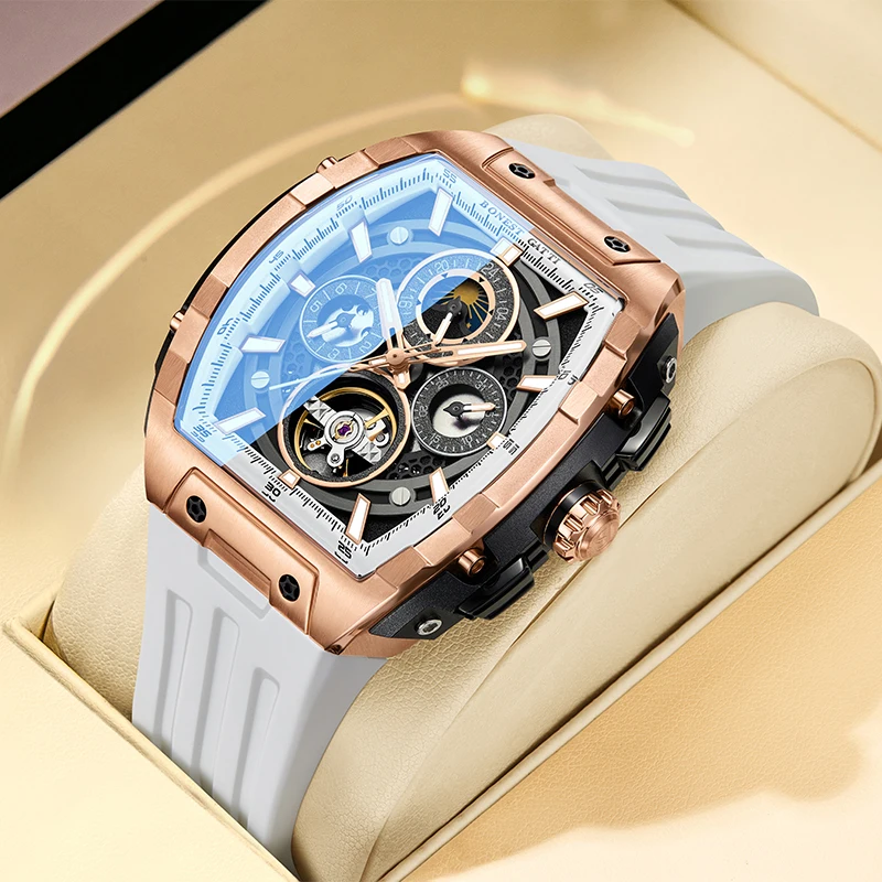 

BONEST GATTI Men's Automatic Mechanical Watches German Watch Man Automatic Watch Skeleton Luminous Waterproof Watch for Men