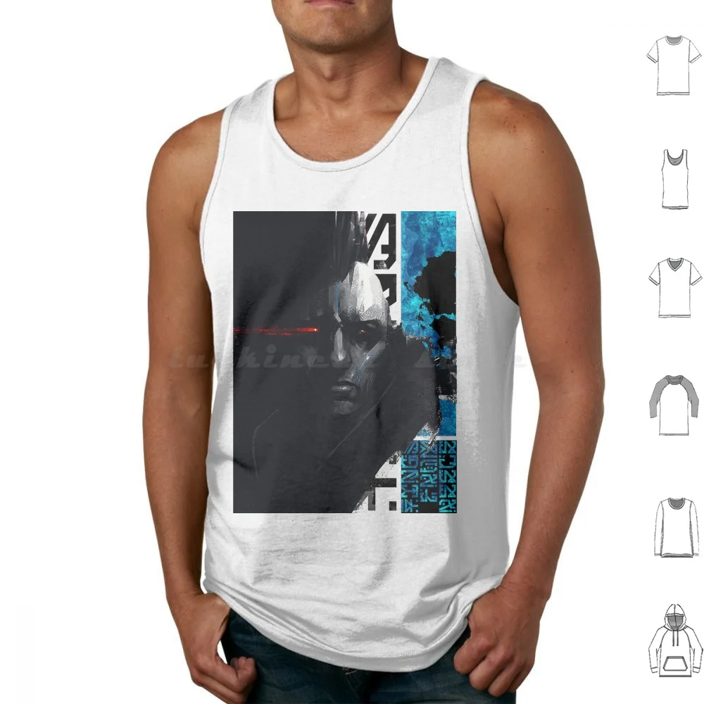 

Vaporwave Urban Style Cyborg Tank Tops Vest Sleeveless Cyborg Robot Glitch Vaporwave Japanese Hipster Future Fashion Urban