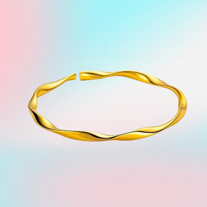 

НОВОЕ кольцо Мебиуса из настоящего золота 9999, желтое золото 24 карата, браслет Love Eternal