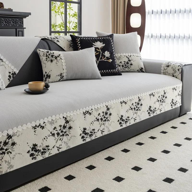 Non-SlipThicken Plush Sofa Cushion Mat Modern Simplicity Sofa Towel Home Couch Winter Milk Plush Sofa Cover for Living Room