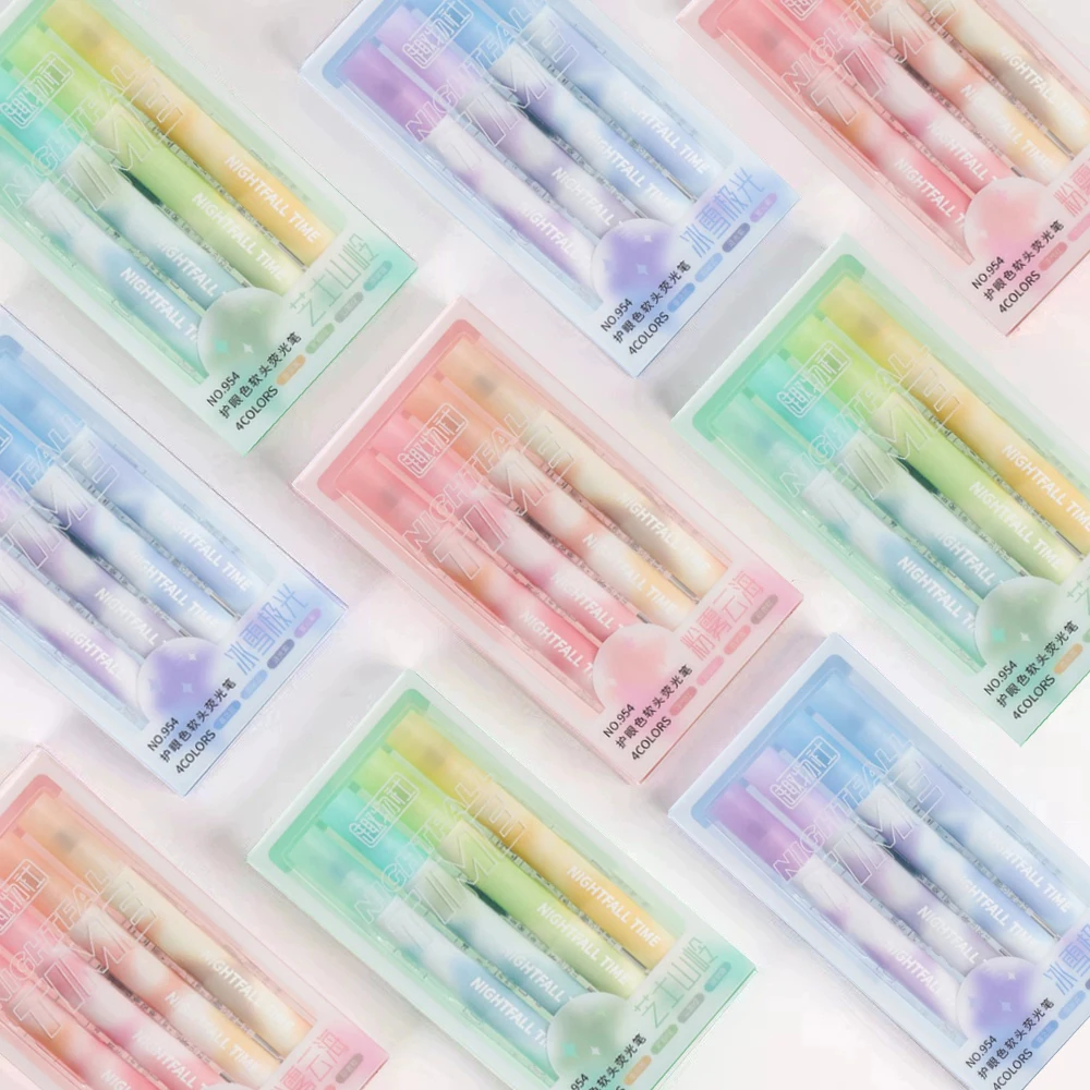 

Kawaii Highlighter Sticks, Chisel Tip, Assorted Fluorescent, 4 Count - School, Home, and Office Use, Teacher Supplies
