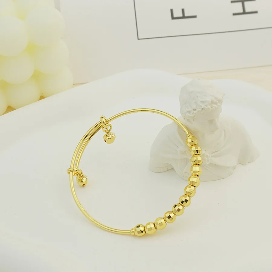 9999 gold Bohemian lightweight unique classic and fashionable bell lady's bracelet, geometric shape, gift for birthday party