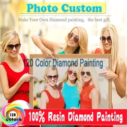 Photo Custom Drill 5D Velvet Canva 120 Color Diamond Painting Private Custom Cross Stitch Mosaic Embroidery Wedding Decoration