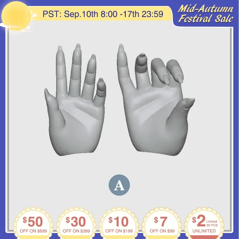 

JOYBJD BJD Doll 1/4 Long Nail Hand Magnet Connected Applies To The LDS Cai Body Two styles Resin Doll Hands