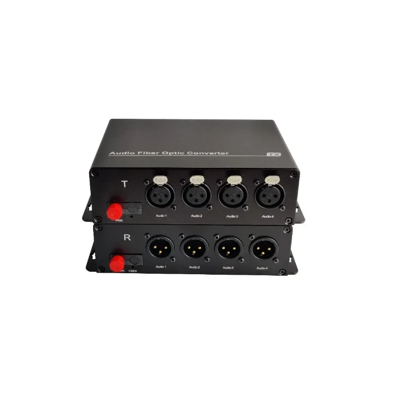 audio analog extender over fiber 4 channels xlr audio over 1 core