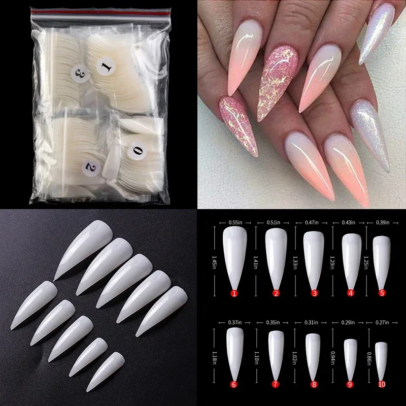 500 pièces stv akril Ketted fedezze Szeg tipped Sas Szöghúzó villásvég Keresztjel Végcél Tűsarok Téves nails tipped manicura Mesterséges Hamisít nails