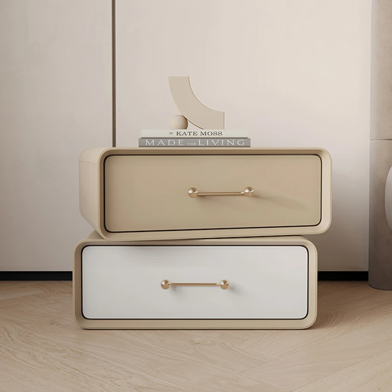 

XK Bedside Table Cream Style Small Apartment High-End Internet Celebrity Ins Wind Belt Drawer Cabinet