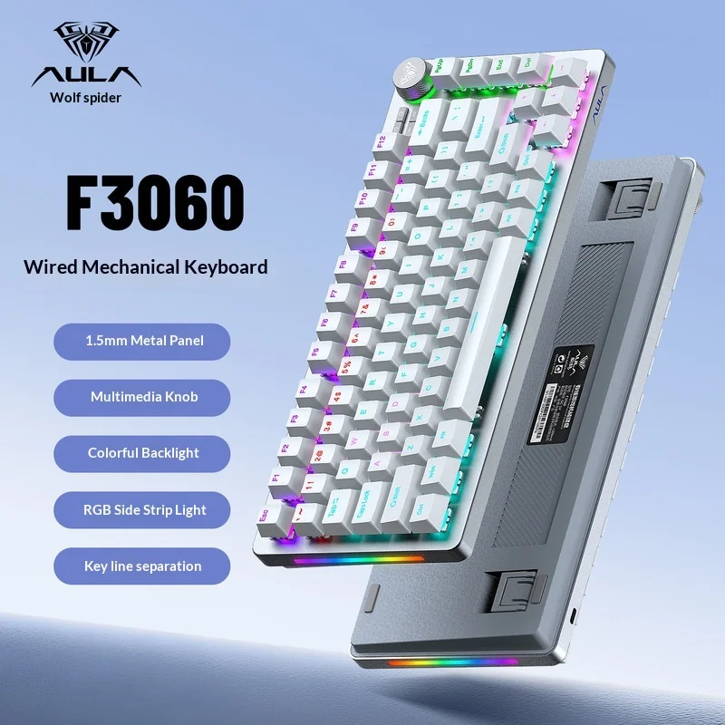 

New Wolf Spider F3060 Mechanical Keyboard Hot Swappable Backlit Rgb Streamer Gaming Specific Peripheral Mechanical Keyboard