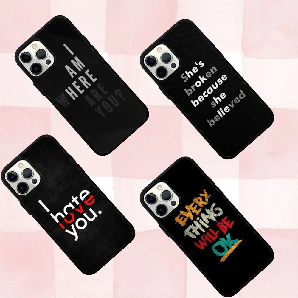

Simple Text Phone Case For IPhone 16,se4,15,Pro,Max,Case 14,Plus,13,12,11 Magesafe Magnetic Wireless Charge Cover
