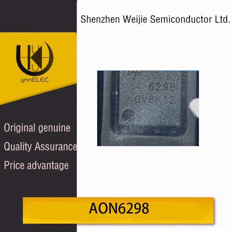 AON6298 Genuine N-Channel 100V 46A MOSFET Chip in DFN-5x6 Package, Marked 6298