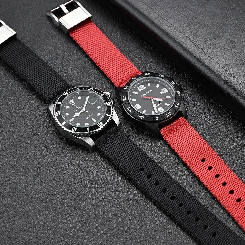 FrdNylon Strap18mm 20 مللي متر 22 مللي متر 24 مللي متر العالمي الإفراج السريع الرياضة حزام (استيك) ساعة استبدال سوار إكسسوارات ل Seiko لهواوي GT 5 #6