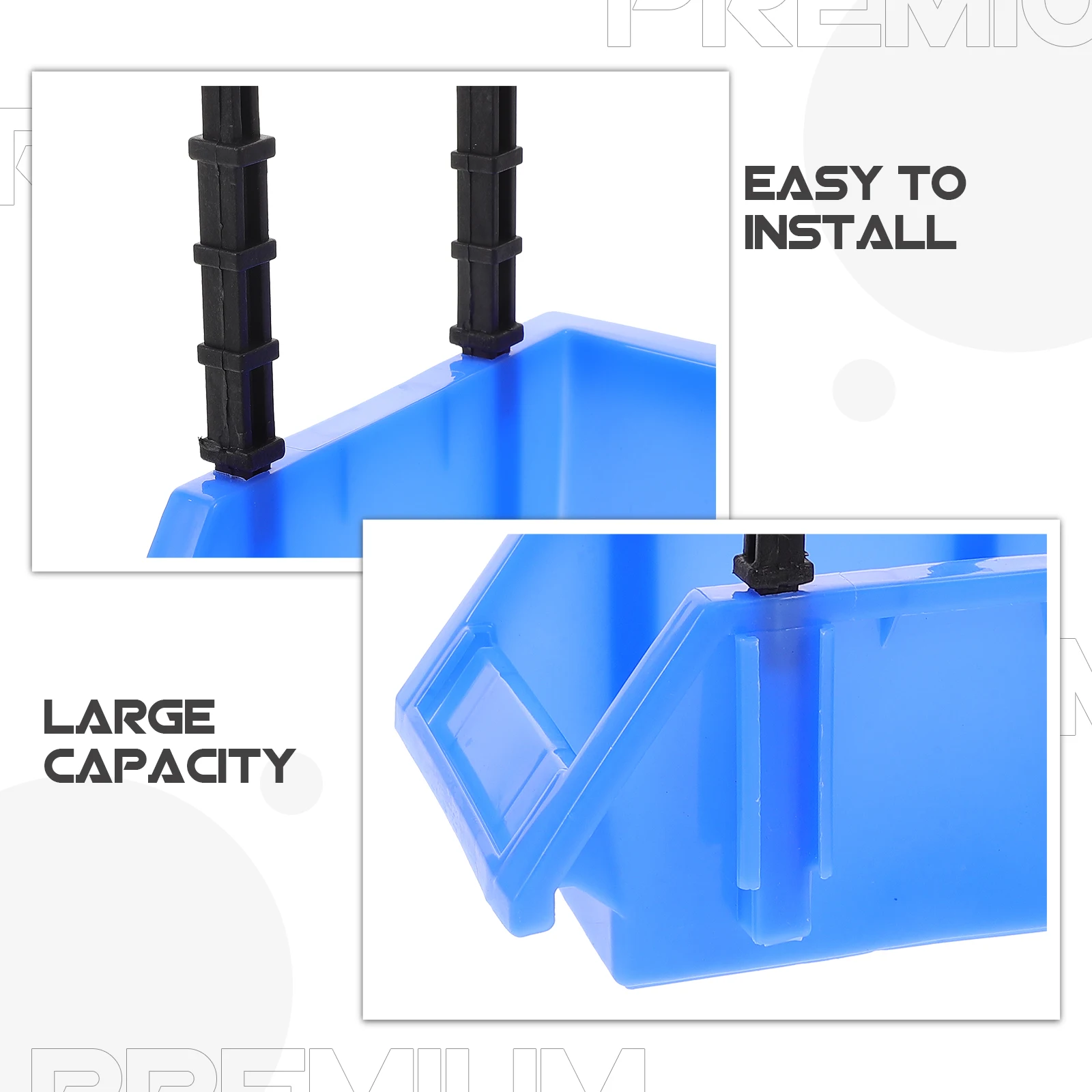 

8pcs Plastic Screw Box Stackable Parts Storage Bins Nut Bolt Organizer Durable Hardware Tool For Workshop Inclined Mouth Sorting