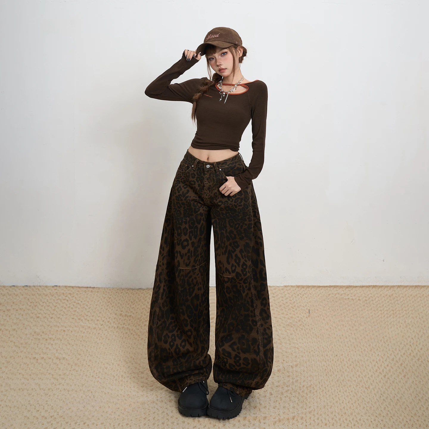 

Женские винтажные джинсы-клеш с высокой талией, свободные, с драпировкой, в стиле ностальгического американского модного тренда