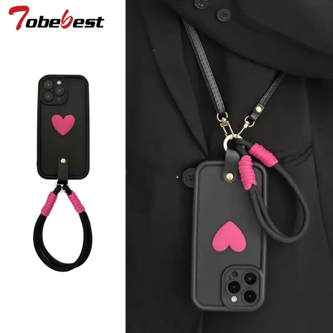 Crossbody الحبل شريط للرسغ الحال بالنسبة Xiaomi Poco F7 Ultra F6 F5 Pro F4 F3 5G Coque ثلاثية الأبعاد غطاء سيليكون جميل