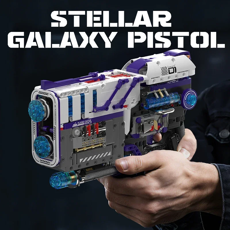 Technical 1334Pcs Starry Galaxy Pistol Building Blocks High Tech Stellar Concept Sci-Fi Gun With Light Bricks Assembly Toys Gift