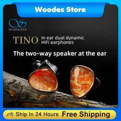 Shanling TINO 인이어 HiFi 유선 듀얼 다이내믹 오디오 애호가 이어폰, 3.5mm 플러그 TYPE-C,4.4mm 교체 가능 플러그 이어버드, 맞춤형