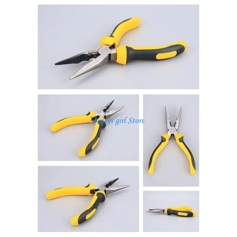 C7AB High Strength 6Inch Electronics Pliers Needle Nose Ergonomic For Prolonged Workshop Use