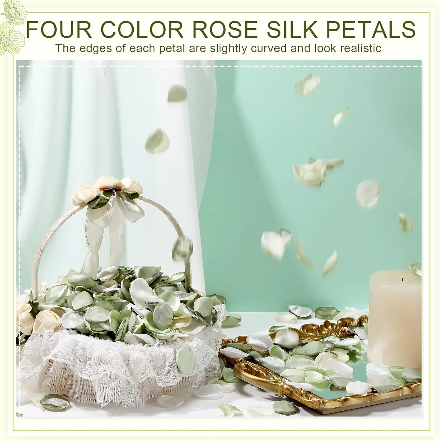 600-1800Pcs Wedding Silk Rose Petals Artificial Flower Petals for Flower Girl Basket Aisle Scatter Dinner Table Centerpieces