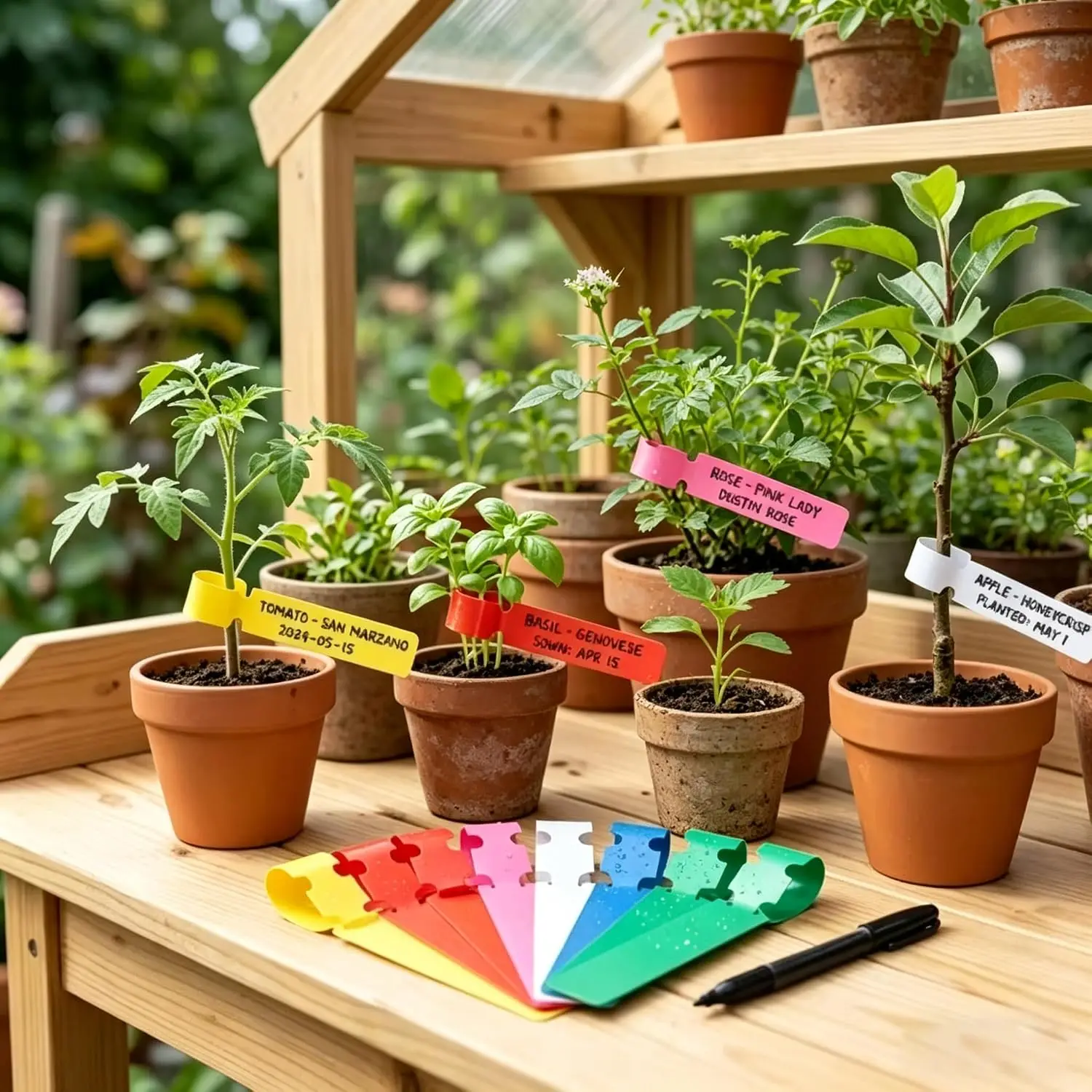 100pcs Waterproof Plant Markers Plastic Plant Hanging Tags Gardening Plant Marker Label Tools Garden Pots & Planters Supply