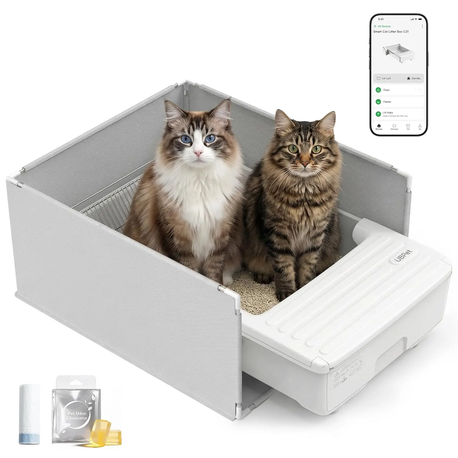 

Open Top Self Cleaning Litter Box, Large Capacity Automatic Litter Box with APP Control,Odor Control, Anti-Pinch,, Customized