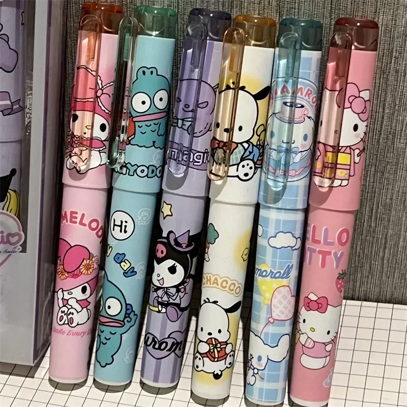 Imagem -04 - Sanrio Lolita Series Highlighter Hello Kitty Kuromi Graffiti Bonito Pintar Canetas Classroom Markers Student Papelaria Novo 12 Pcs