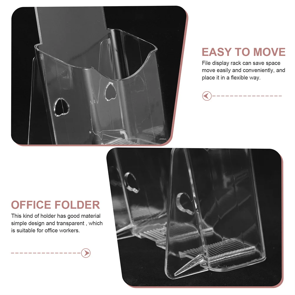 

6Pcs Clear Acrylic Brochure Display Holder Durable Stable Desk Organizer Business Card Stand for Office