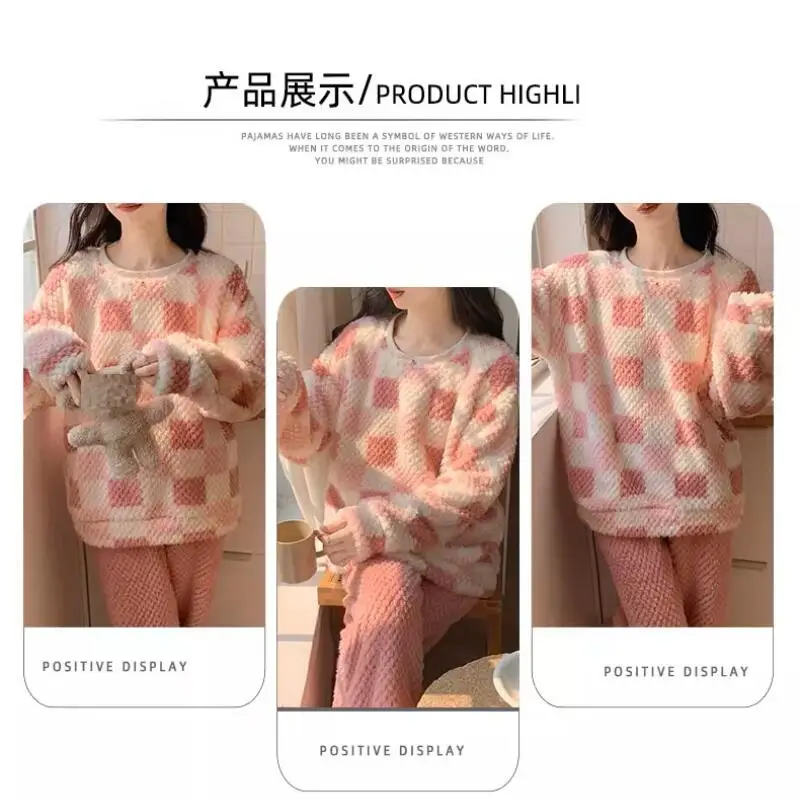 ملابس نسائية بيجامات شتوية سميكة تحافظ على الدفء منتج ضرب الموضة في الهواء الطلق في المنزل رائع لطيف للسفر في الفصول الأربعة