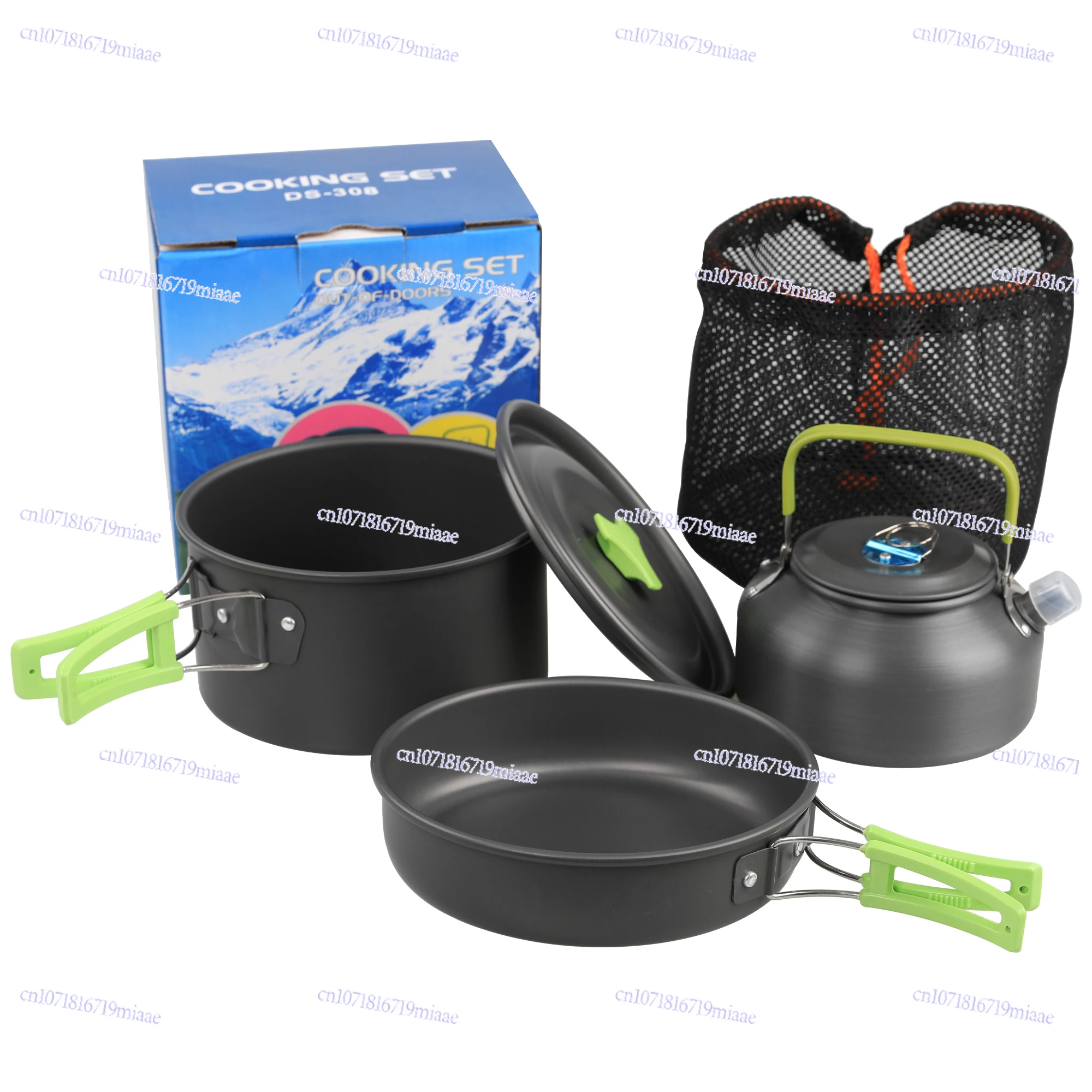 Outdoor Camping Burner Cover Pot 2-3 People Portable Pot Teapot Frying Pan Hanging Pot
